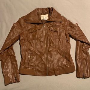 Brown Faux Leather Jacket